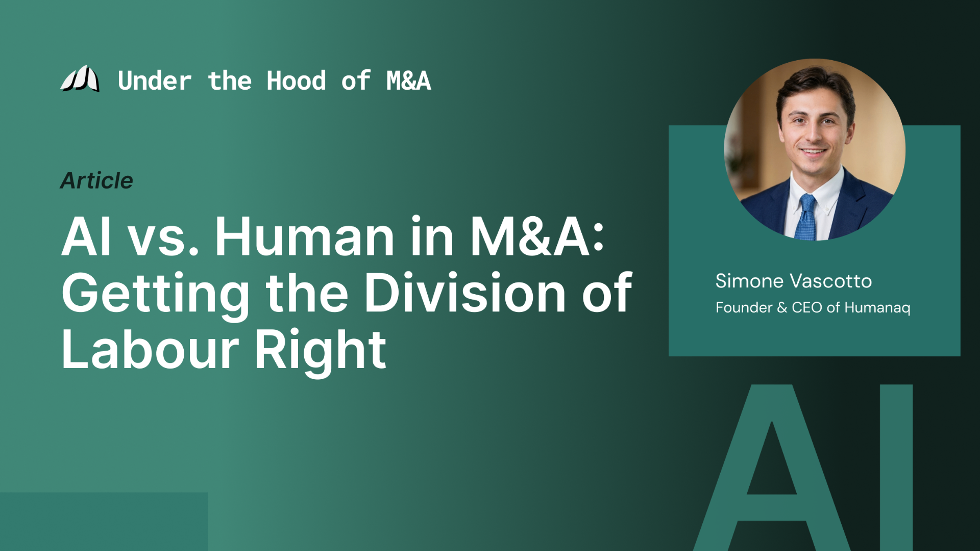 AI vs. Human in M&A: Getting the Division of Labour Right