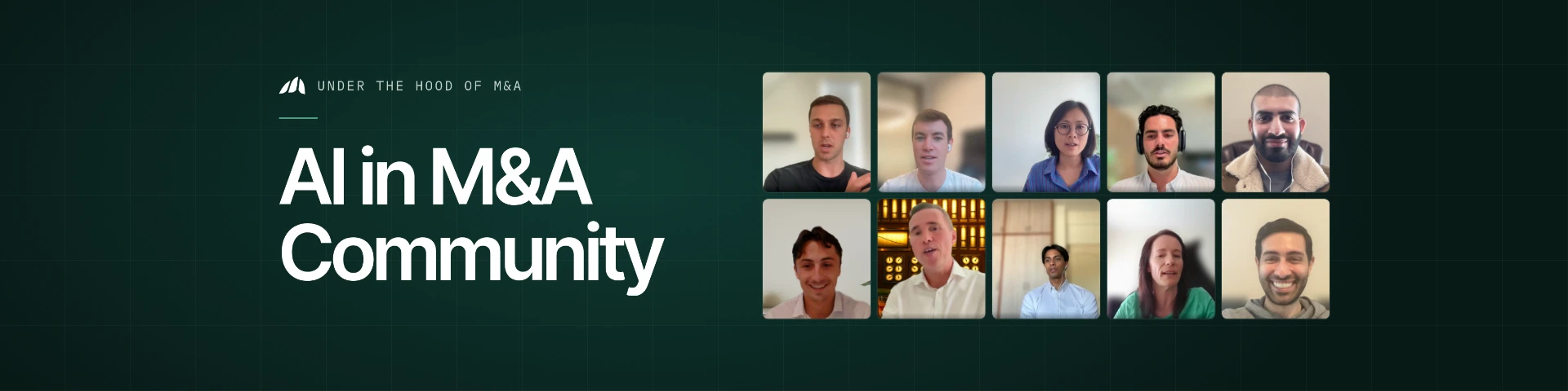 AI in M&A Community members on a video call, part of Under the Hood of M&A