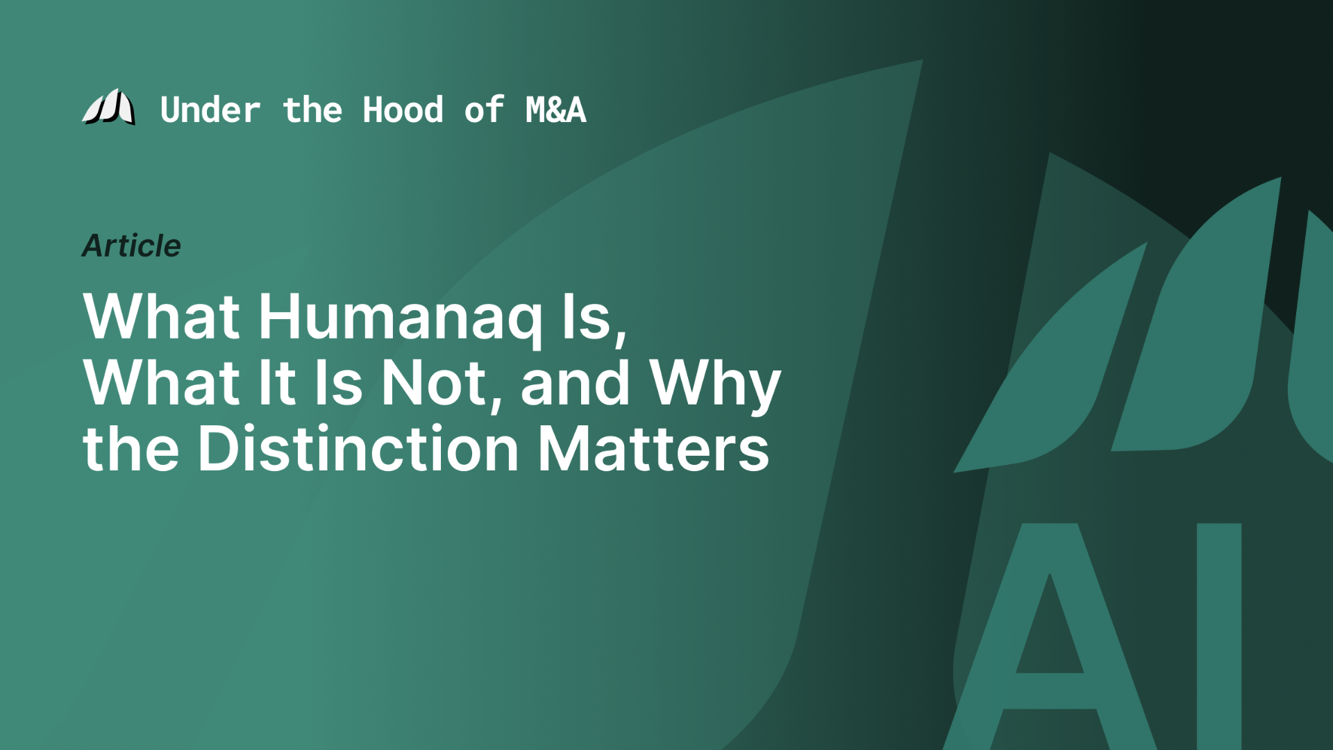 What HumanaQ Is, What It Is Not, and Why the Distinction Matters